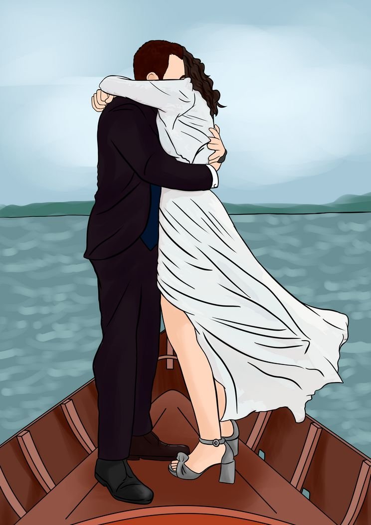 Ilustracion de pareja abrazandose