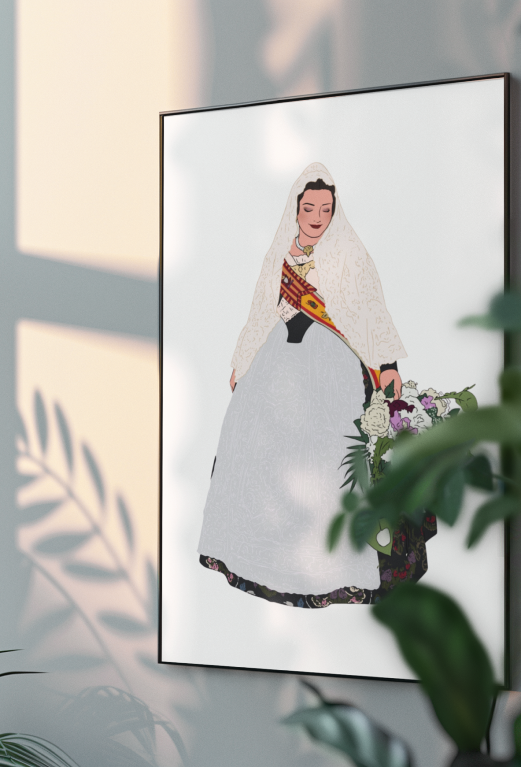 ai-generated-mockup-of-a-vertical-art-print-hanged-next-to-a-window-m38939